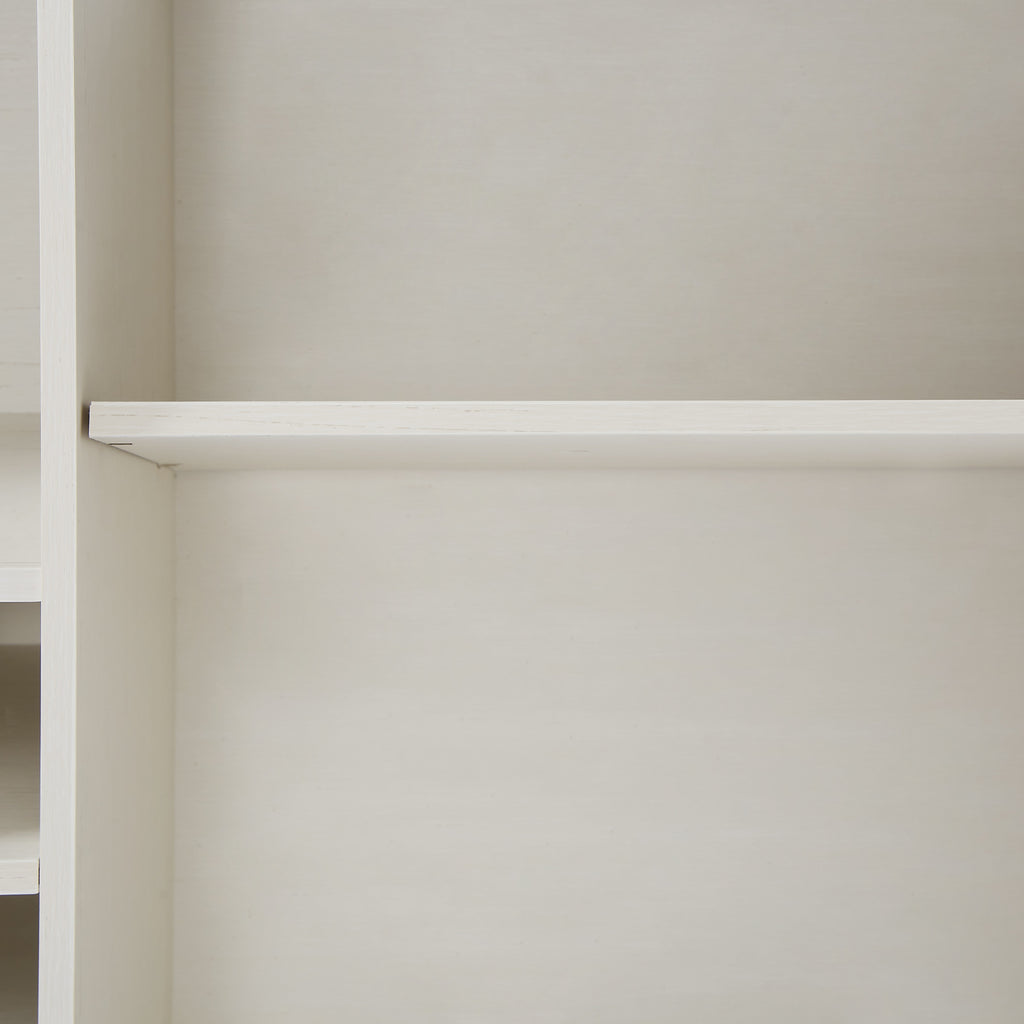 White Faux Rattan Barn Door Wine Cabinet from Mish Mash Market