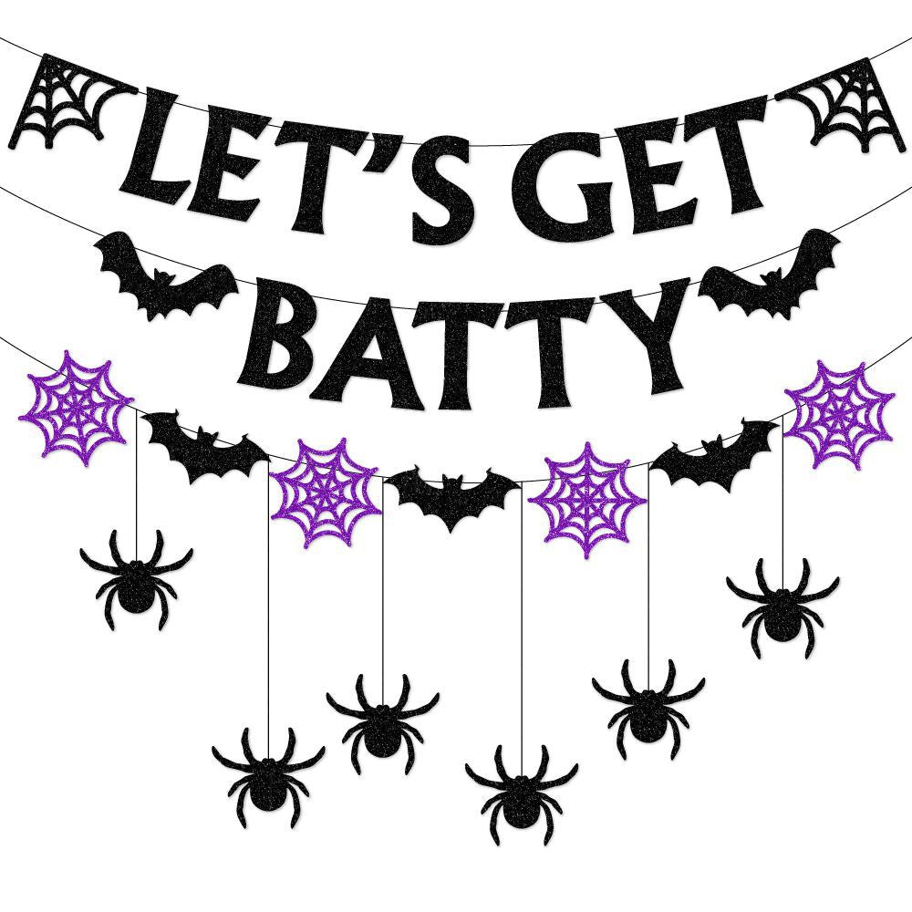 Halloween Bat & Spider Garland Banner Set