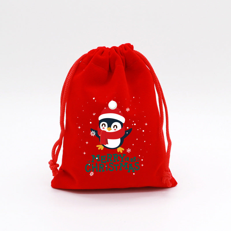 Red Velvet Christmas Drawstring Gift Bag from Mish Mash Market