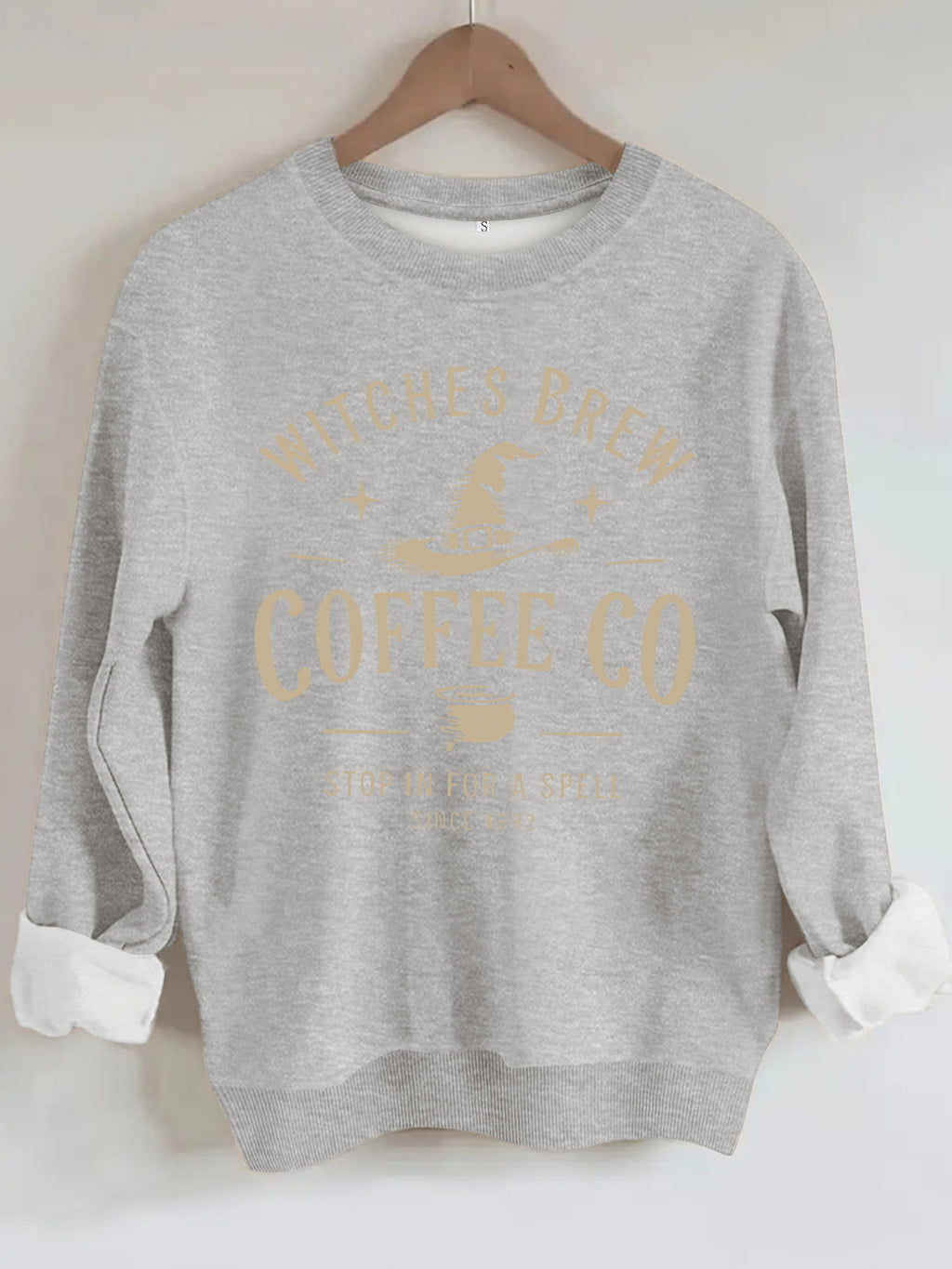 Witch's Brew Coffee Co. Halloween Graphic Sweatshirt - Casual Crewneck Pullover from Mish Mash Market