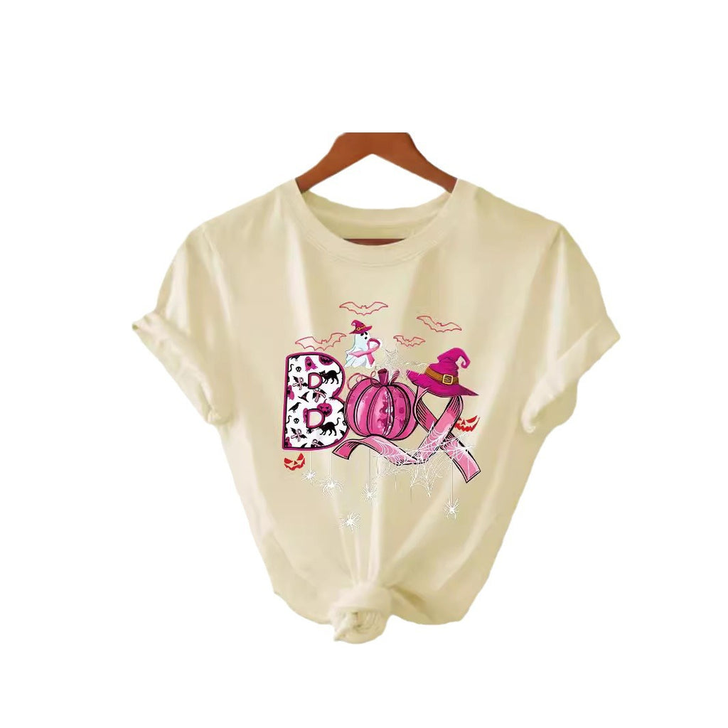Halloween Pattern Graphic Printed Short Sleeve T-Shirt from Mish Mash Market