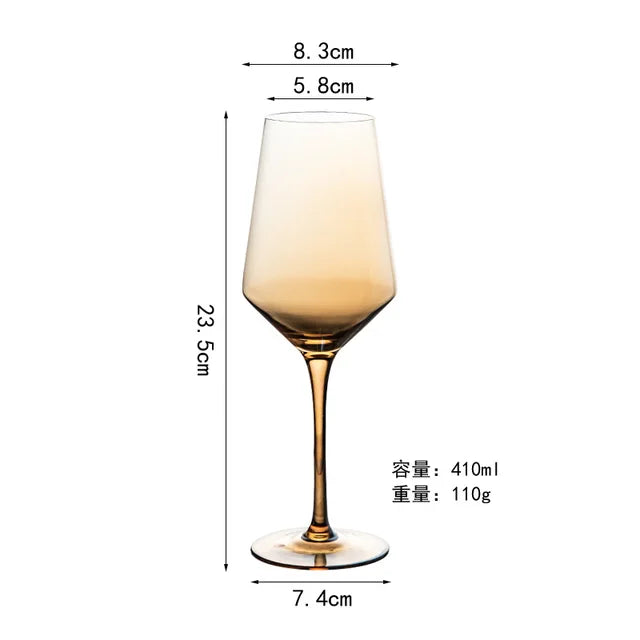 Nordic Luxury Amber Champagne Flutes – Gold Rimmed Lead-Free Crystal from Mish Mash Market