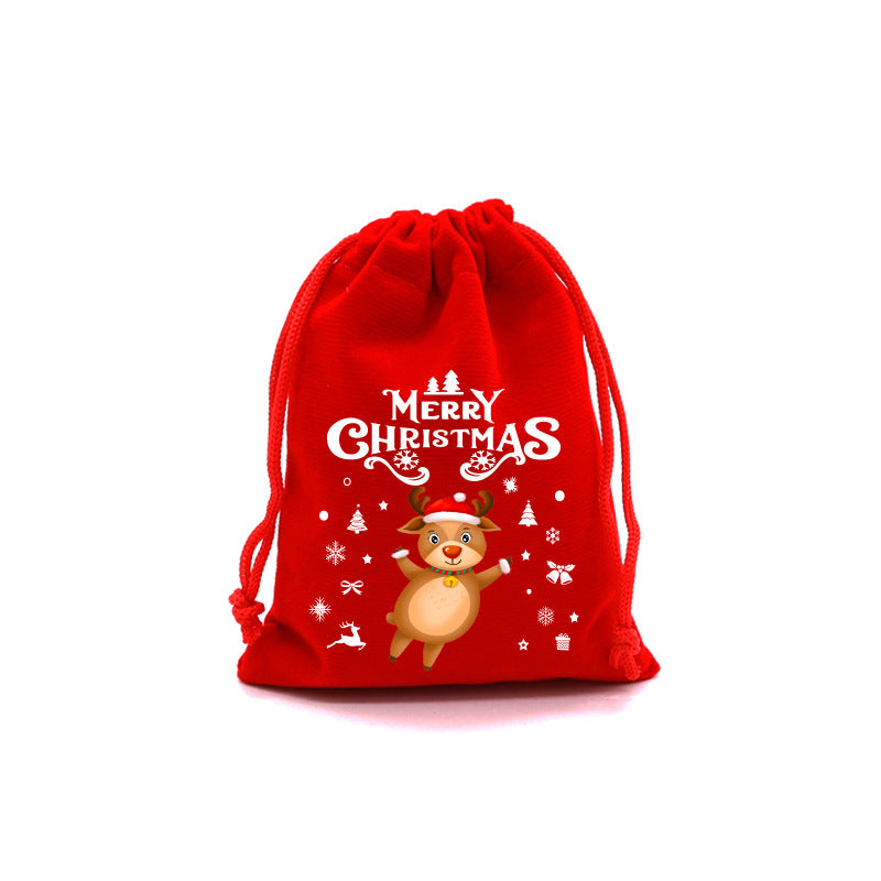 Red Velvet Christmas Drawstring Gift Bag from Mish Mash Market