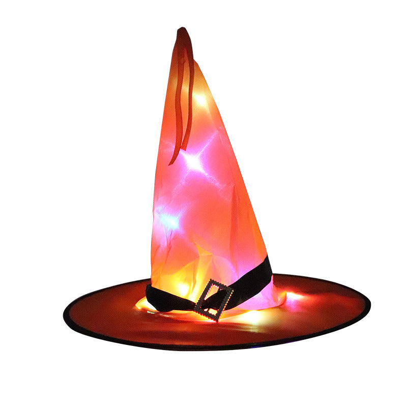 Hanging LED Light-Up Witch Hat Outdoor Halloween Decoration from Mish Mash Market