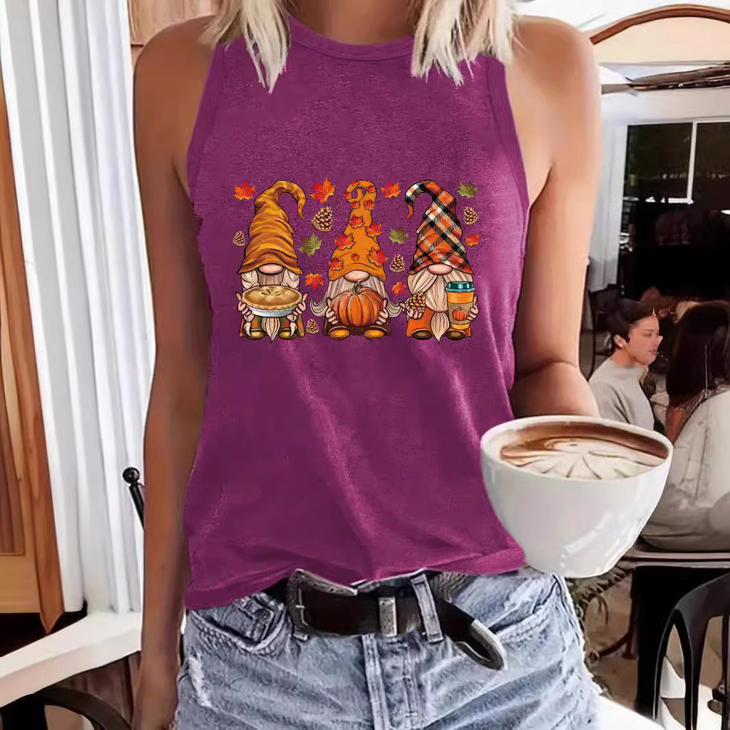 Fall Harvest Gnomes Printed Tank Top from Mish Mash Market