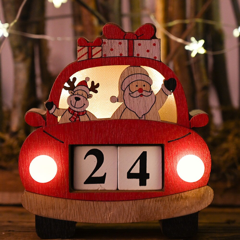 LED Wooden Christmas Car Advent Calendar