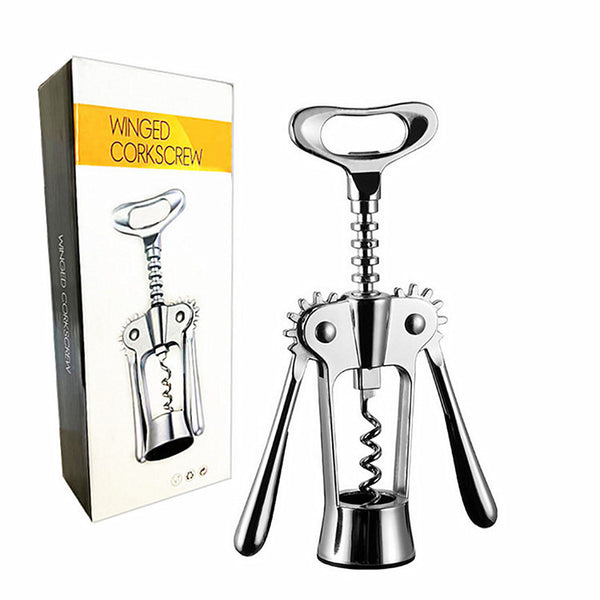Heavy Duty Winged Wine Bottle Opener with Built-in Cap Remover from Mish Mash Market