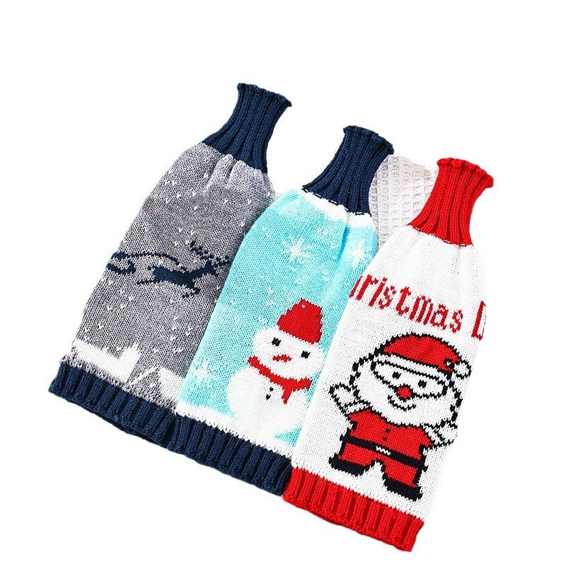 Festive Holiday Knitted Wine Bottle Cover from Mish Mash Market