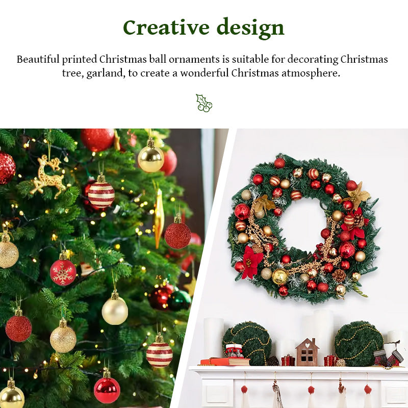 Gold Red Hanging Christmas Tree Ball Ornaments - 50 pcs Box from Mish Mash Market