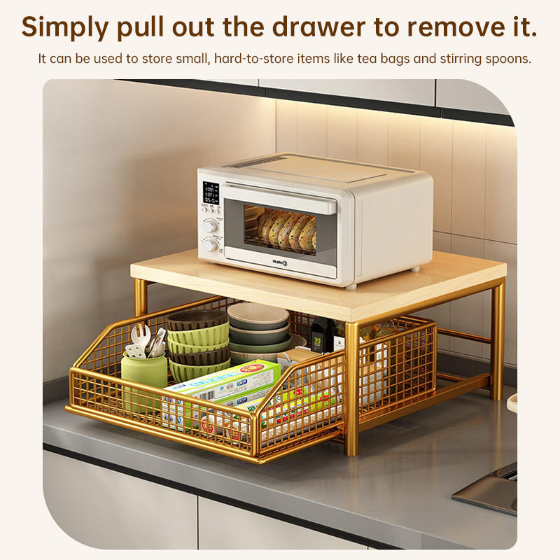 Modern Microwave Shelf Modern Microwave Shelf with Drawer from Mish Mash Market