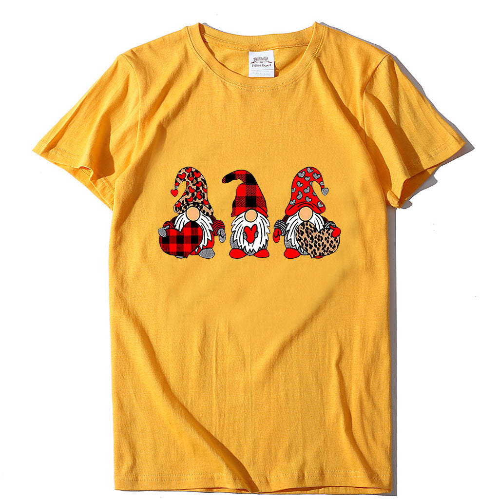Gnome Graphic T-Shirt for Women – Love Printed Loose Fit Top