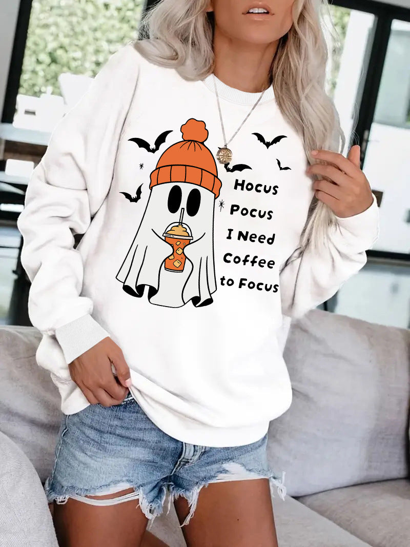 Halloween Ghost Hocus Pocus I Need Coffee to Focus Sweatshirt from Mish Mash Market