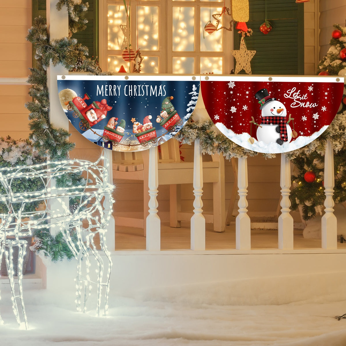 Christmas Decorative Pleated Bunting Flag