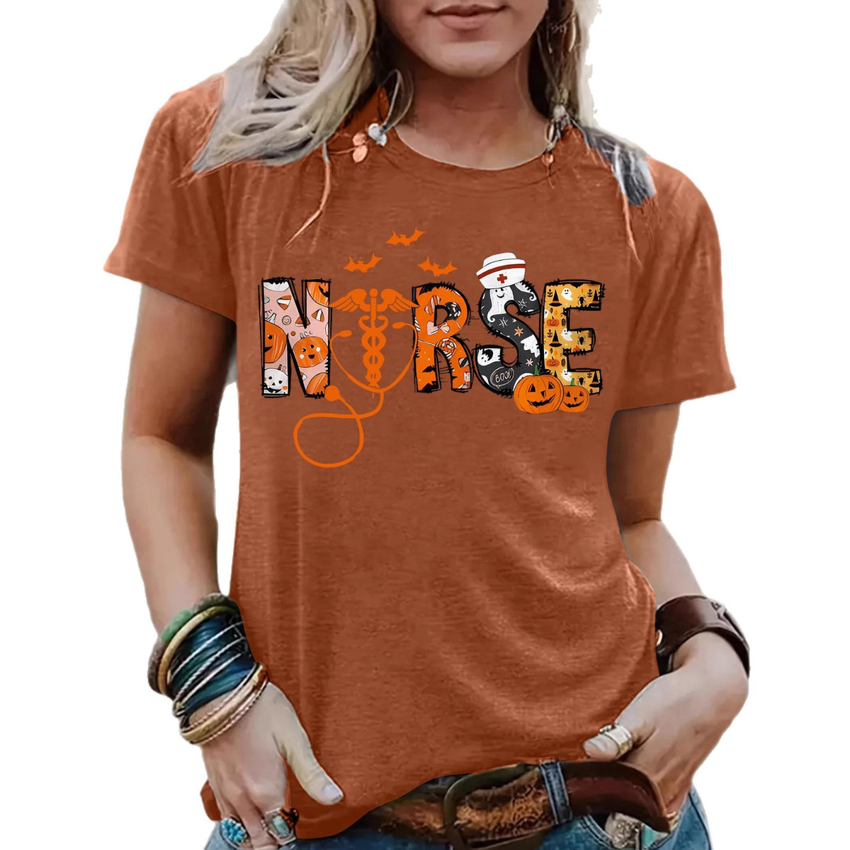 Spooktacular Halloween Nurse Graphic T-Shirt from Mish Mash Market