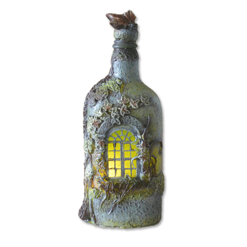 Luminous Ghost Castle Forest Ornament - LED Wine Bottle Decor from Mish Mash Market