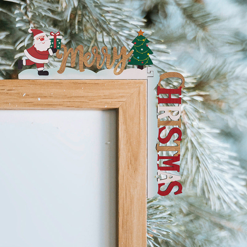 Wooden Christmas Door Frame Decor