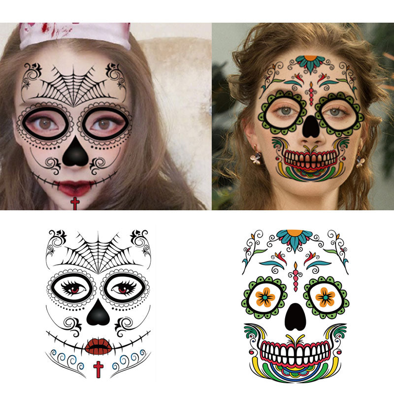 Day of the Dead Halloween Face Tattoo Stickers from Mish Mash Market
