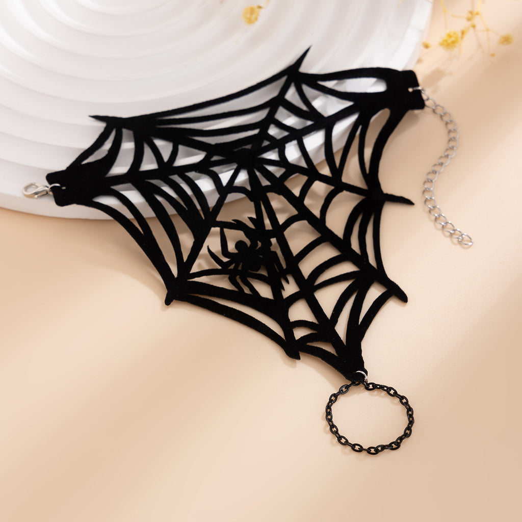 Gothic Lace Slave Bracelet with Ring – Halloween Punk Mesh Tassel Hand Chain from Mish Mash Market