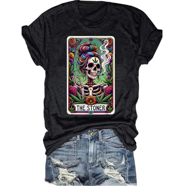 Skeleton Playing Card Halloween Graphic T-Shirt – Short Sleeve Unisex Top from Mish Mash Market