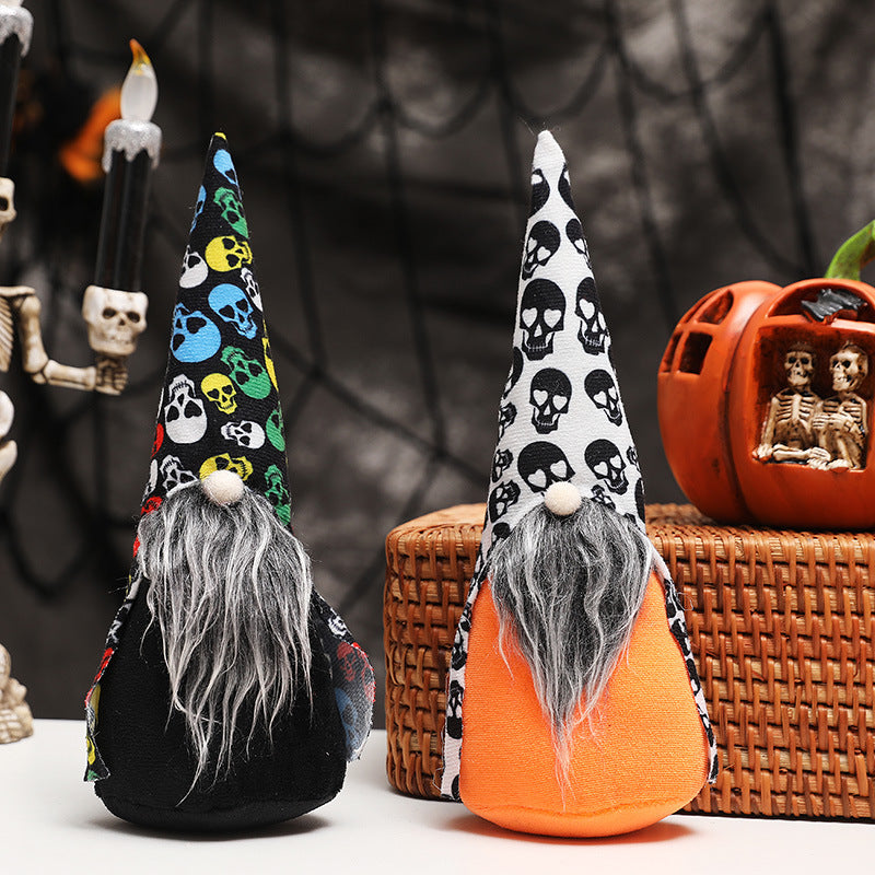 Halloween Gnomes with Skull Hats and Cloaks