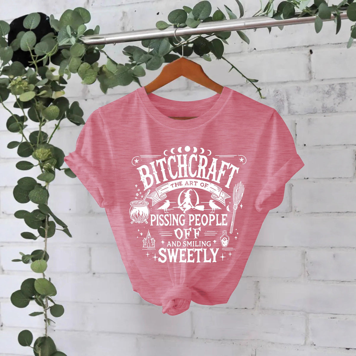 Bitchcraft Graphic Halloween T-Shirt – Loose Fit Short Sleeve Tee from Mish Mash Market
