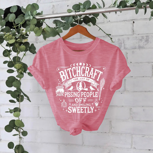 Bitchcraft Graphic Halloween T-Shirt – Loose Fit Short Sleeve Tee from Mish Mash Market