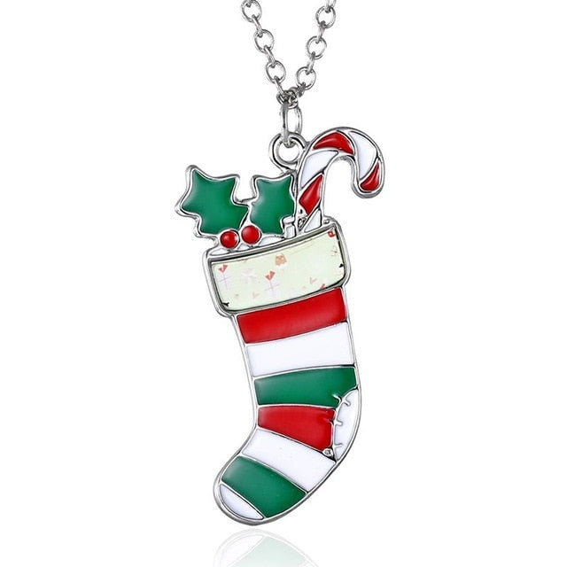 Christmas Necklace Enamel Jewelry