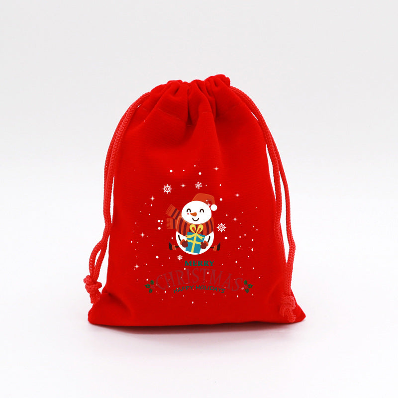 Red Velvet Christmas Drawstring Gift Bag from Mish Mash Market