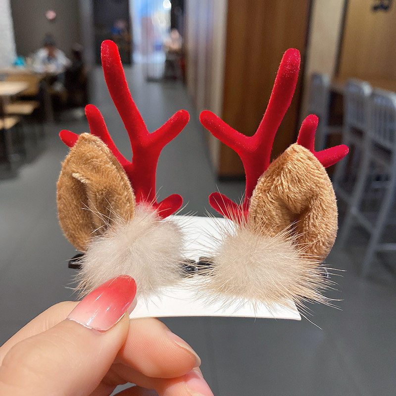 Christmas Deer Antler Hair Clips