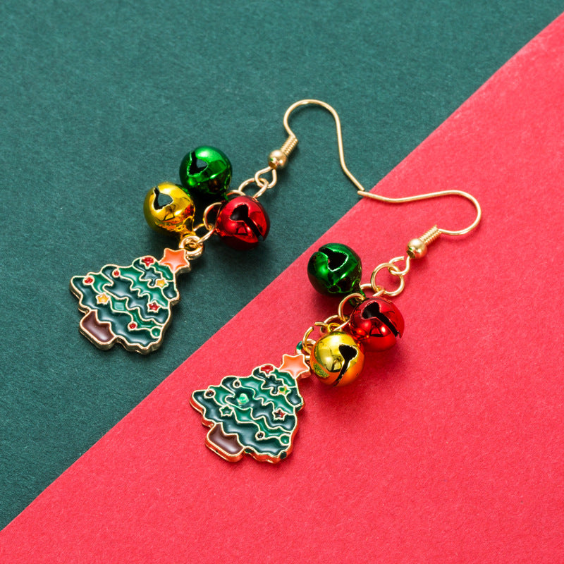 Christmas Tree & Bell Dangle Earrings