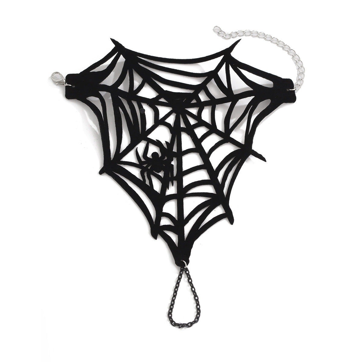 Gothic Lace Slave Bracelet with Ring – Halloween Punk Mesh Tassel Hand Chain from Mish Mash Market