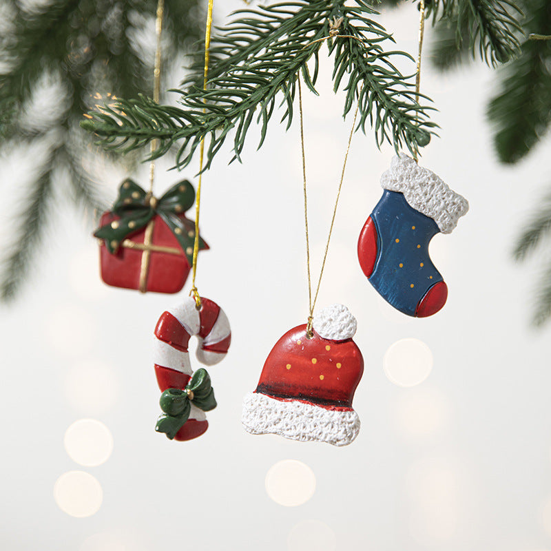 Hand-Painted Resin Christmas Tree Ornaments