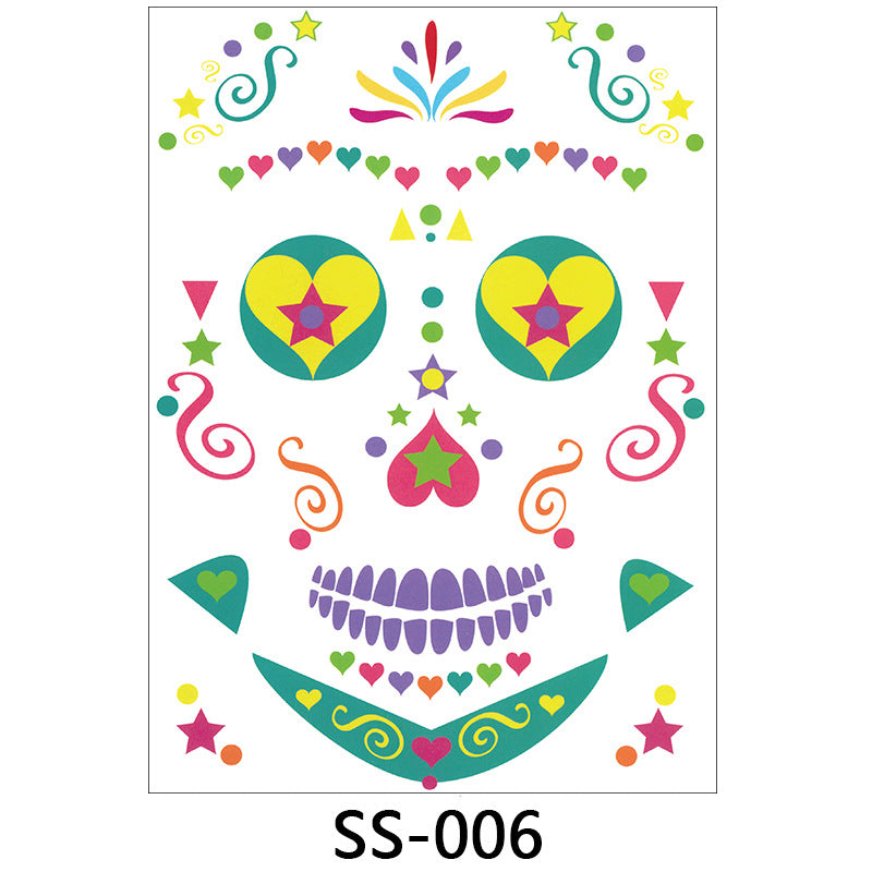 Day of the Dead Halloween Face Tattoo Stickers from Mish Mash Market