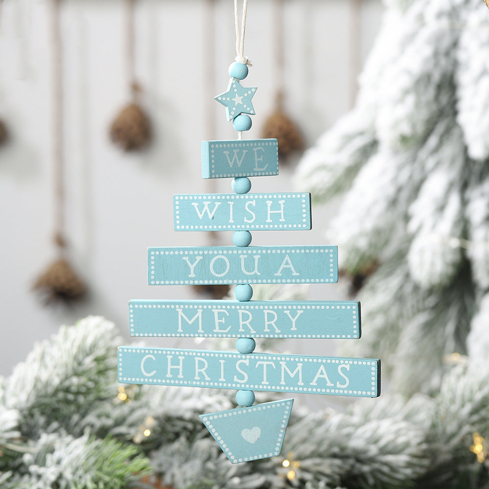 "WE WISH YOU A MERRY CHRISTMAS" Wood Hanging Sign