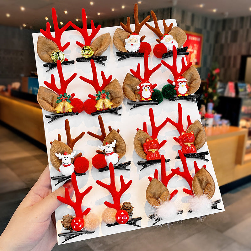 Christmas Deer Antler Hair Clips