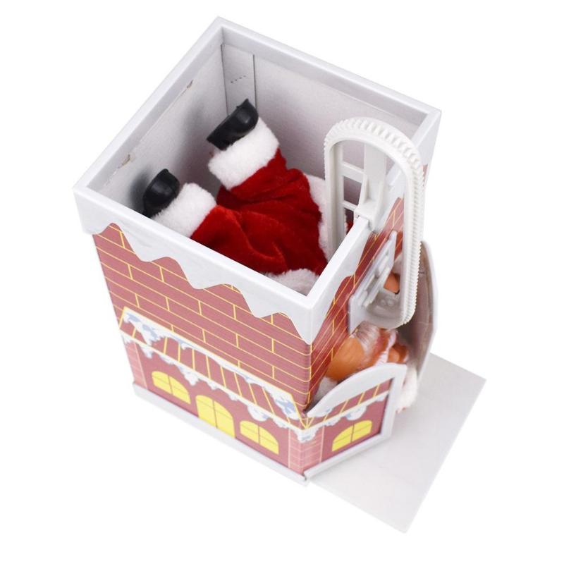 Electric Animated Musical Santa Claus Climbing in Chimney
