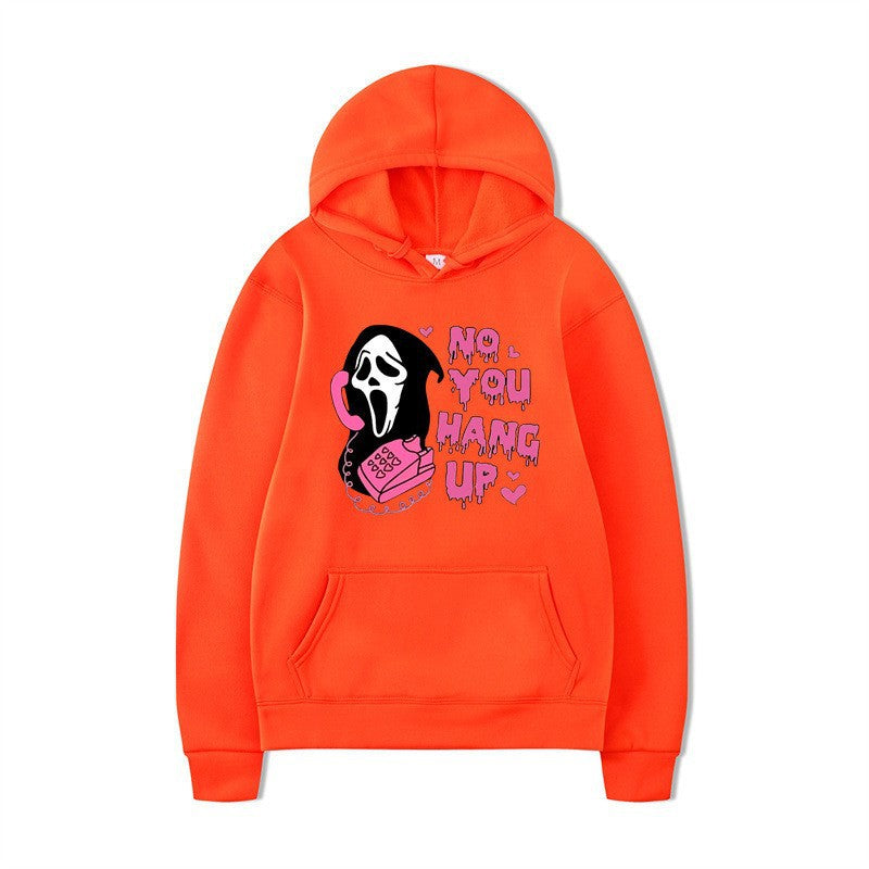Halloween Ghost Graphic Loose Fit Hoodie – Casual Unisex Long Sleeve Sweatshirt from Mish Mash Market