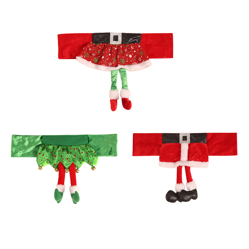 Festive Holiday Santa Belt and Elf Dress Chair Covers from Mish Mash Market