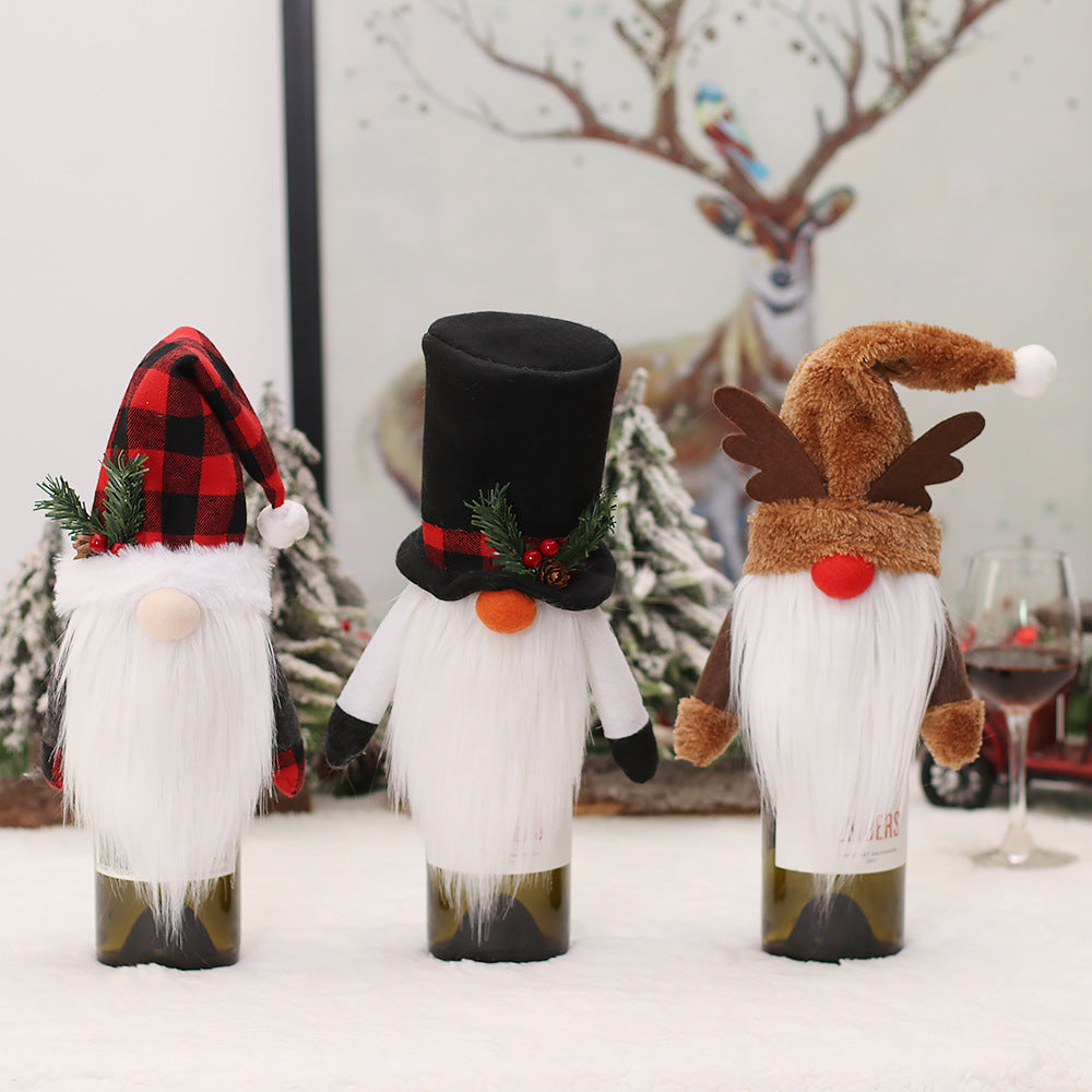 Christmas Gnome Wine Bottle Cover