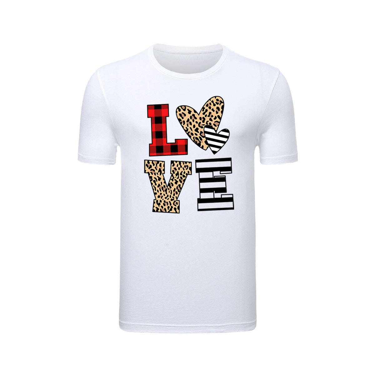 Leopard Print Heart Valentine's Day Shirt for Women - Cute Love Graphic Tee from Mish Mash Market