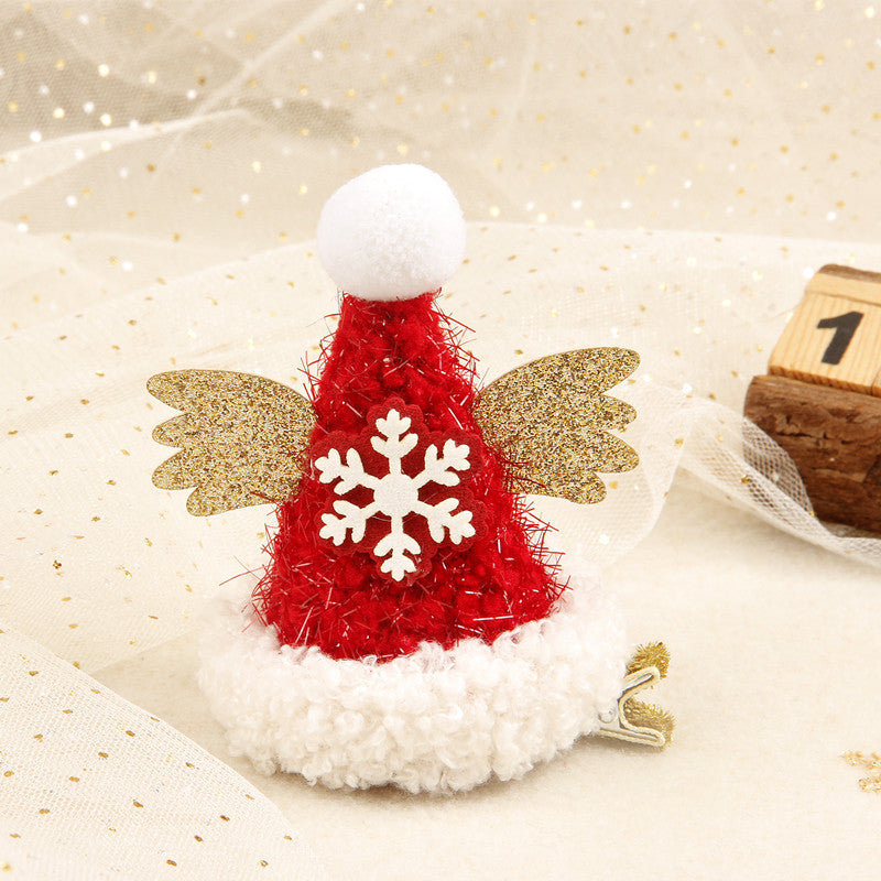 Bright Velvet Christmas Mini Santa Hat Hair Clip