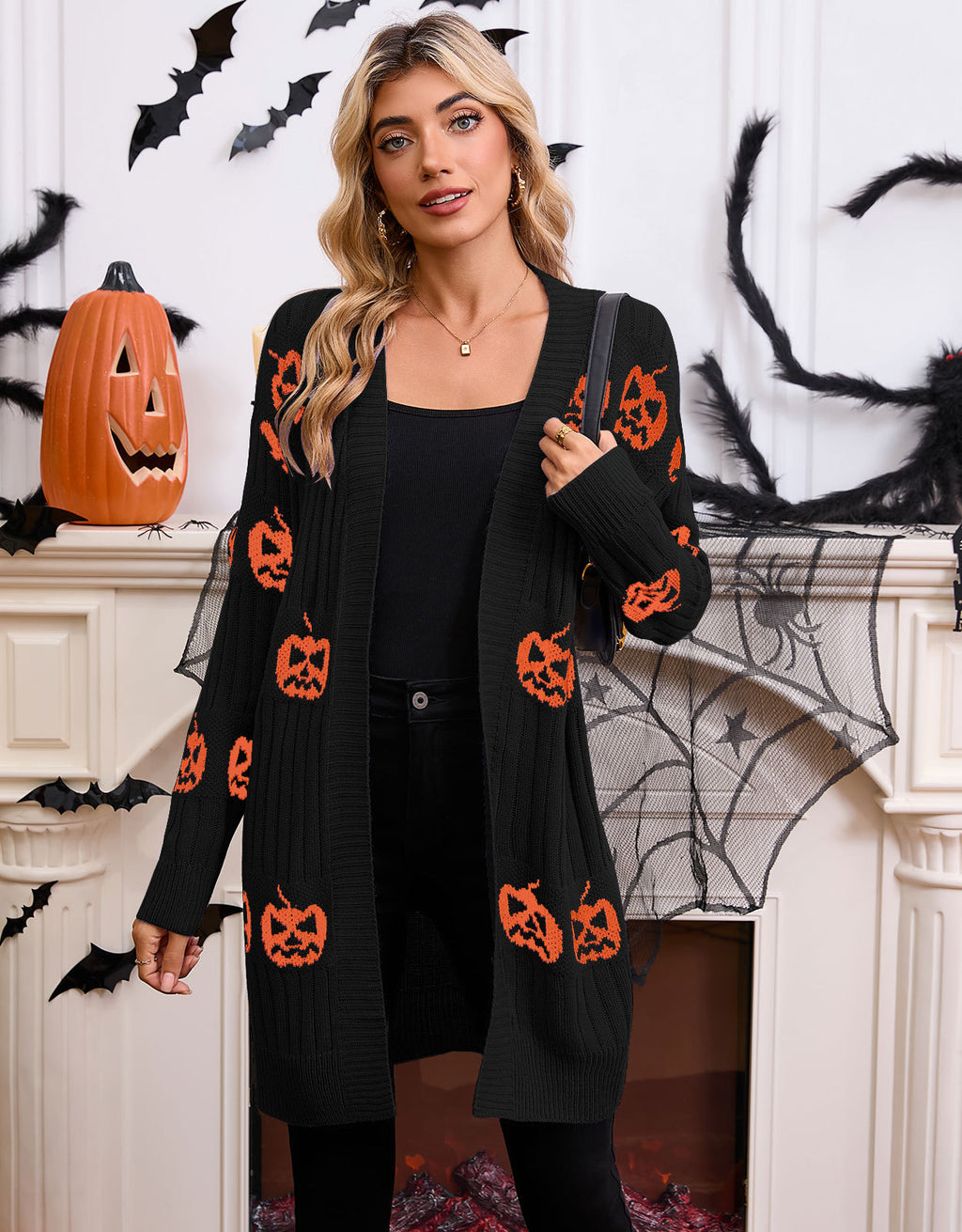 Spooktacular Pumpkin Head Knit Cardigan Sweater from Mish Mash Market