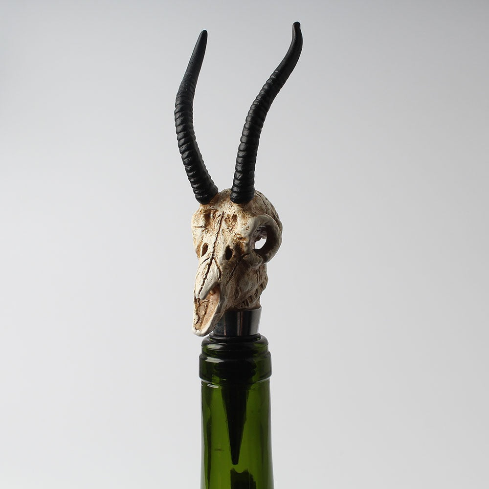 Antelope horn skull wine cork red wine bottle ornament from Mish Mash Market