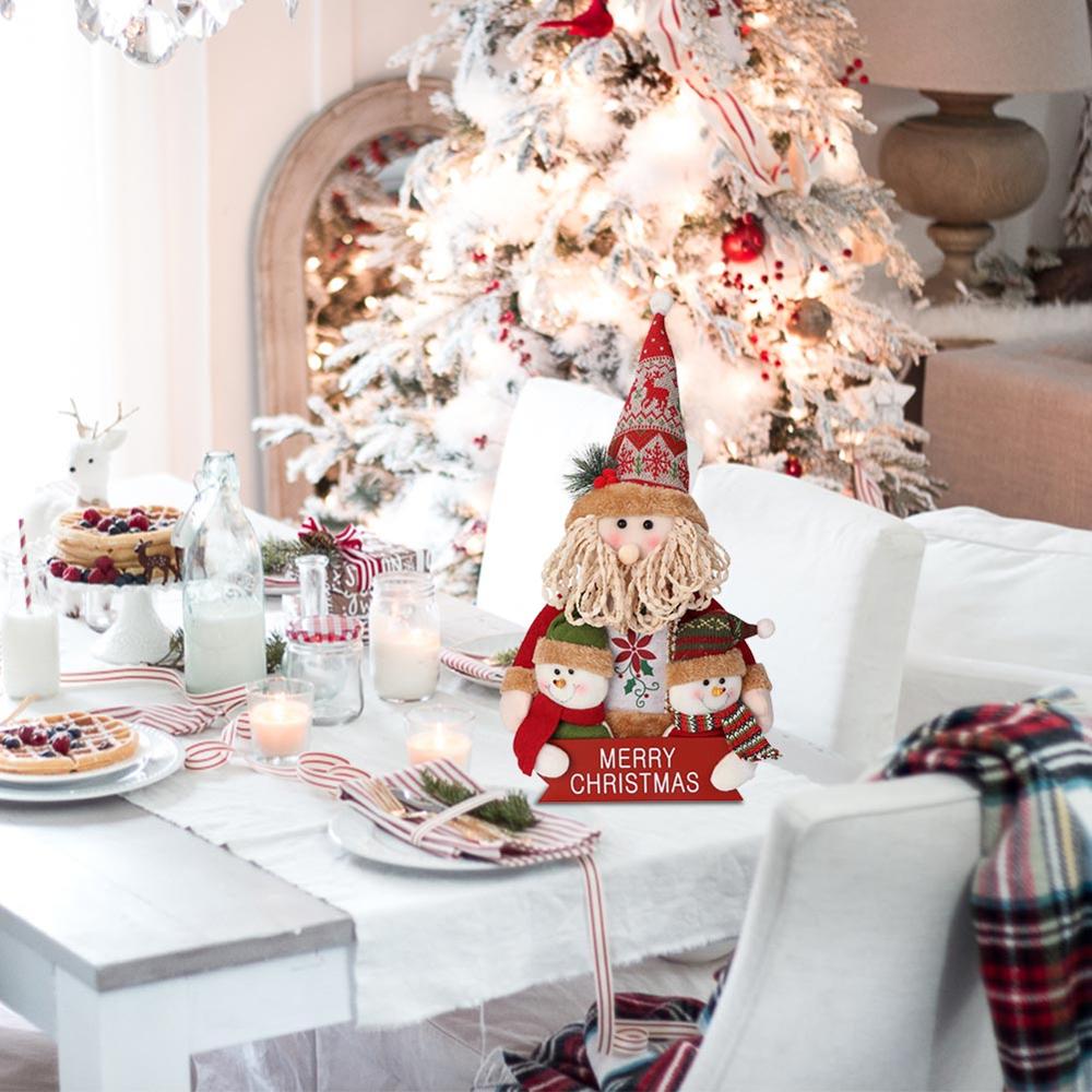 OurWarm Christmas Plush Santa and Snowman Family Tabletop Decor from Mish Mash Market
