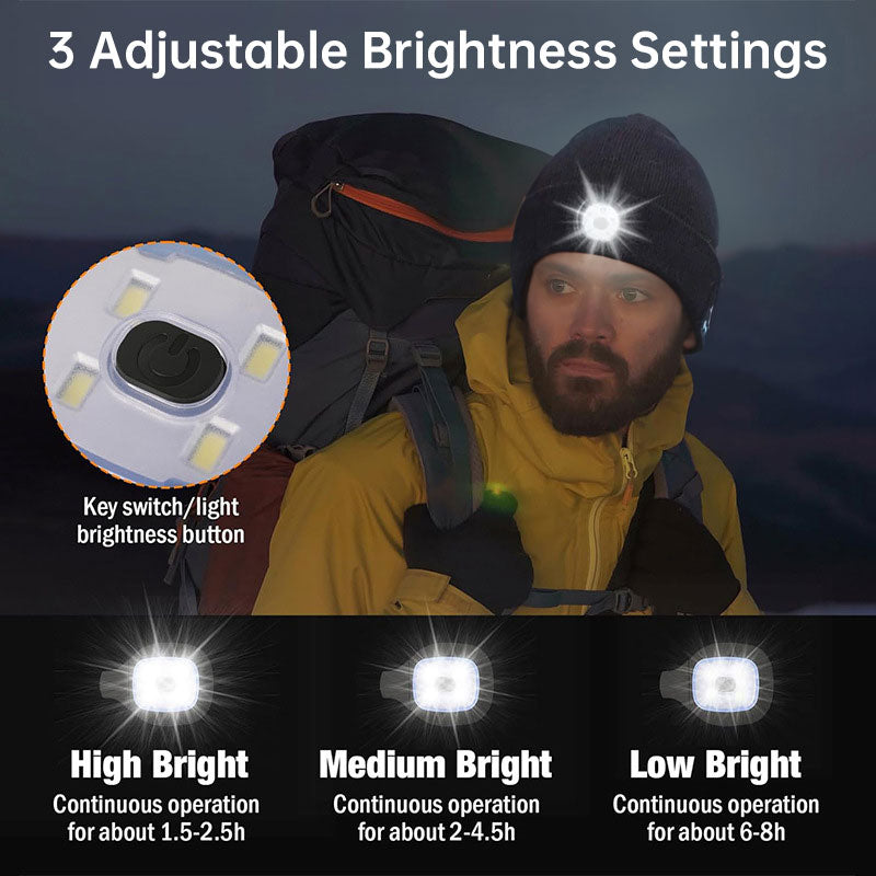Warm LED Beanie with Bluetooth 5.4 Stereo & Hands-Free Calling from Mish Mash Market