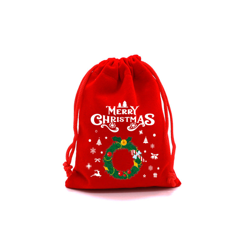 Red Velvet Christmas Drawstring Gift Bag from Mish Mash Market