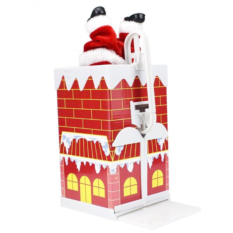 Electric Animated Musical Santa Claus Climbing in Chimney