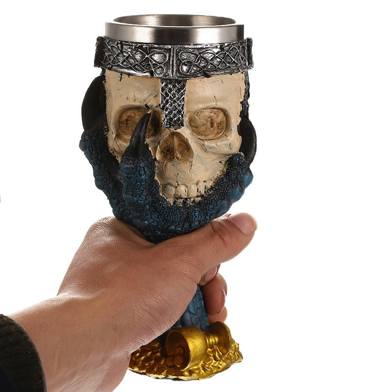 Blue Claw Skull Resin Goblet from Mish Mash Market