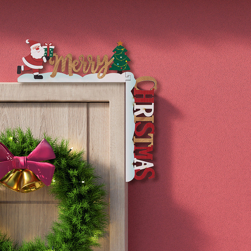 Wooden Christmas Door Frame Decor