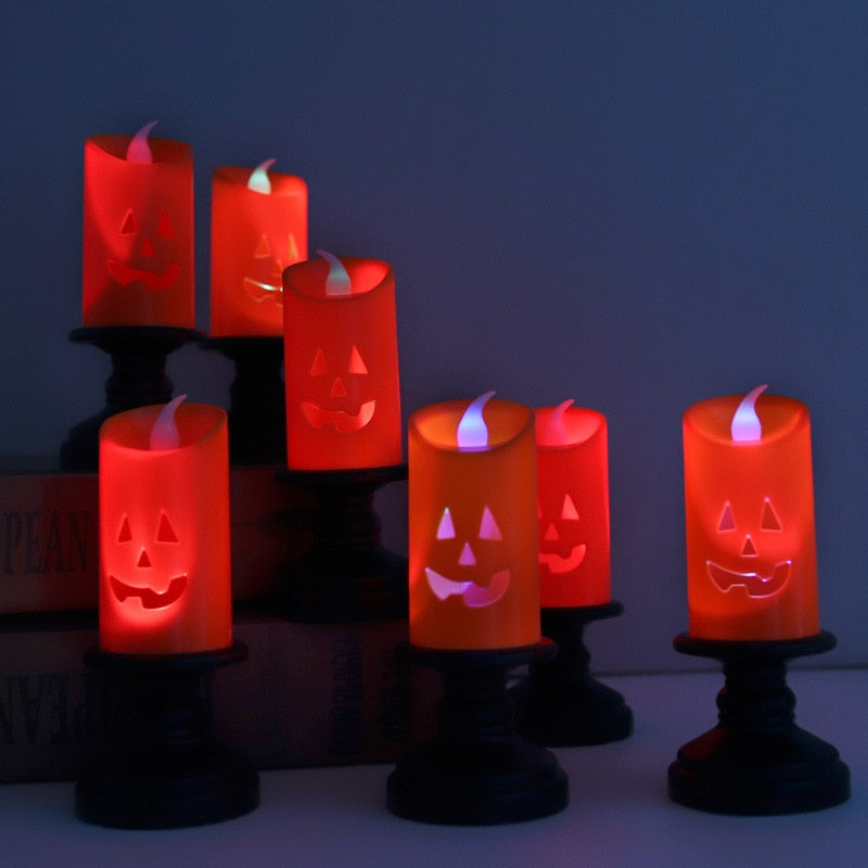 LED Halloween Jack-O'-Lantern Pillar Candle from Mish Mash Market